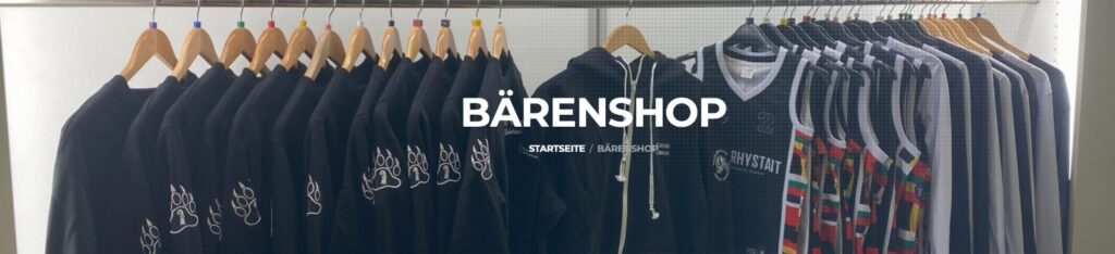 Kleidung im Fanshop des BC Bären Kleinbasel